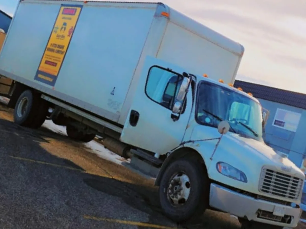 Gorilla Moves box truck in Medicine Hat, Alberta on a long distance move from BC